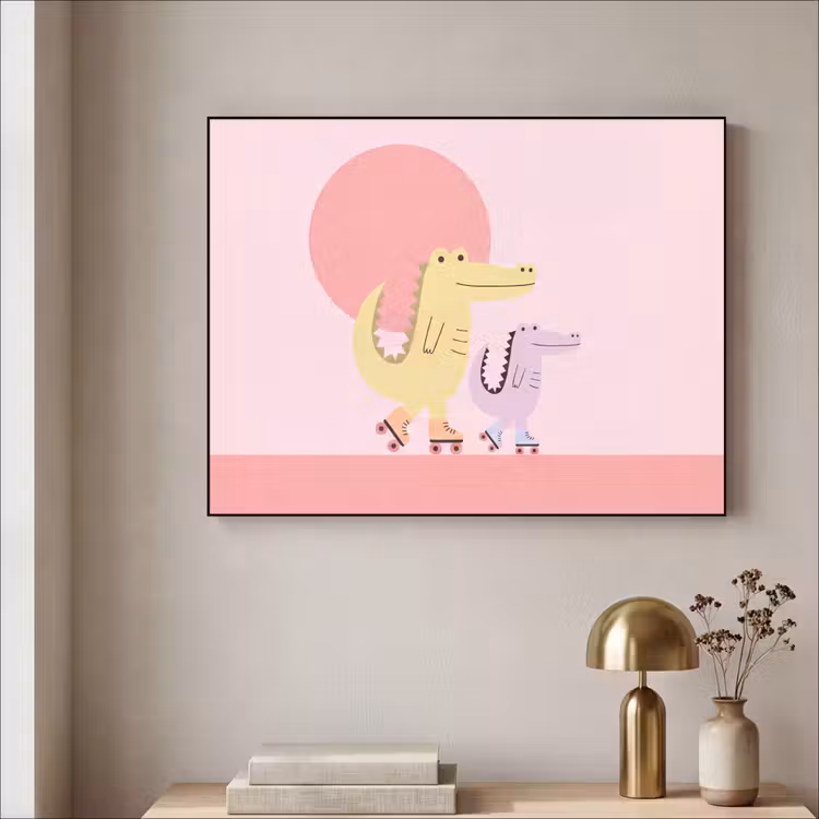 Art Frame - Tiere – Skaten – Illustration – Verspielt – Rosa — 4