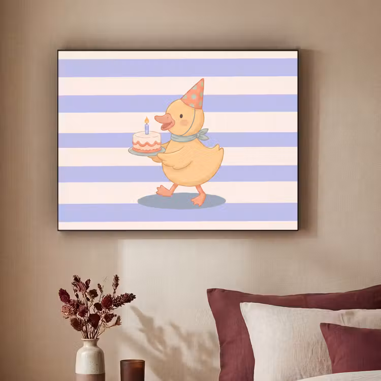 Art Frame - Vogel – Fest – Torte – Kinder – Illustration — 2