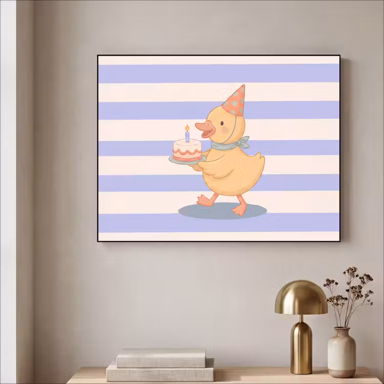 Art Frame - Vogel – Fest – Torte – Kinder – Illustration — 4