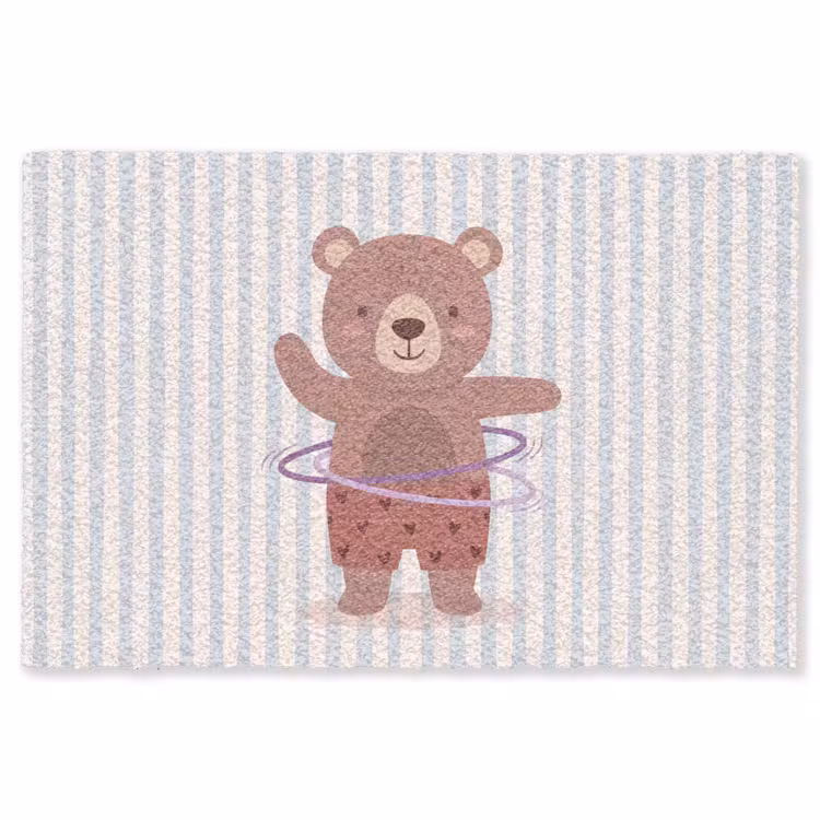 Teppich - Bär – Reifen – Kinderzimmer – Illustration – Braun — 1