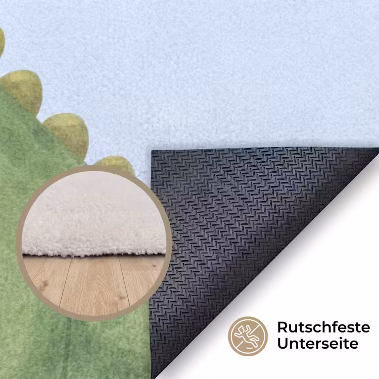 Teppich - Dinosaurier – Luftballon – Kinderzimmer – Illustration – Grün — 4