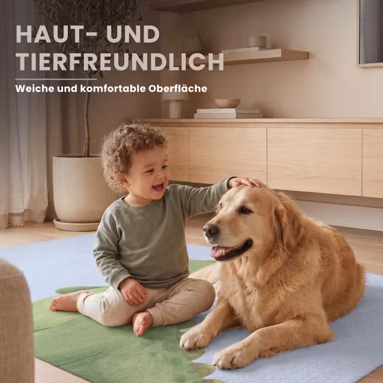 Teppich - Dinosaurier – Luftballon – Kinderzimmer – Illustration – Grün — 6