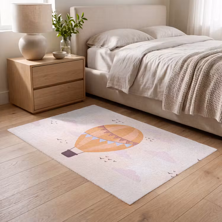 Teppich - Heißluftballon – Girlanden – Abenteuer – Illustration – Orange — 5