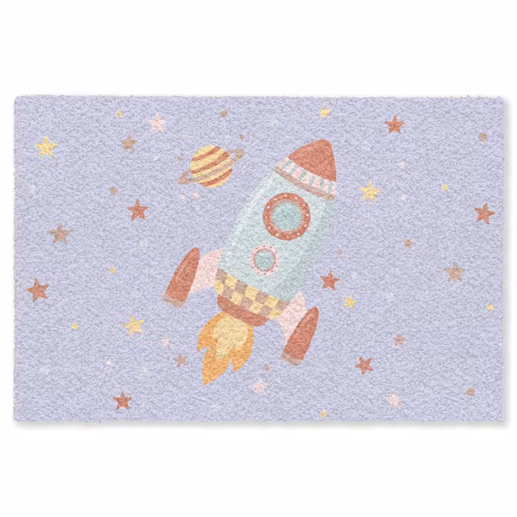 Teppich - Rakete – Weltraum – Planet – Illustration — 1