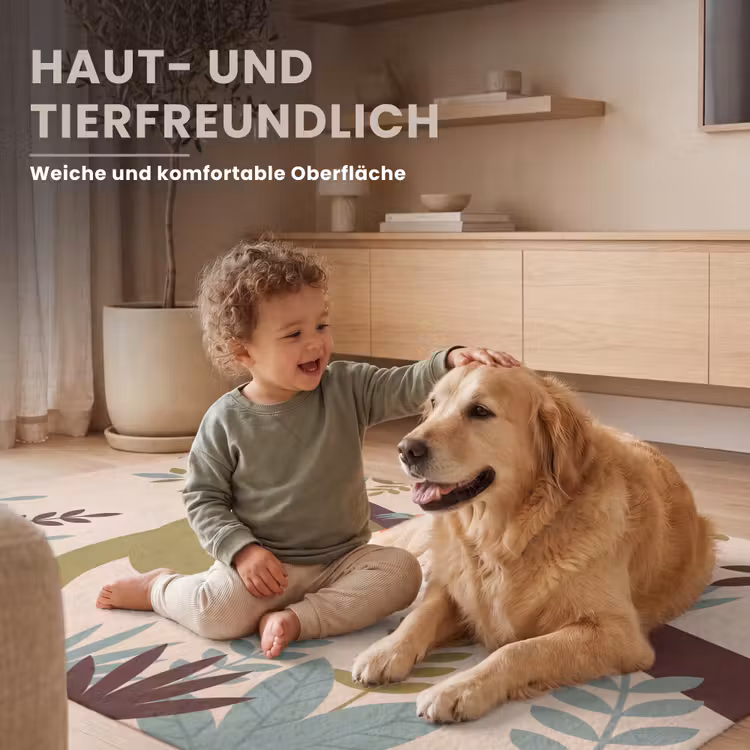 Teppich - Tiere – Mutter – Baby – Natur – Grün — 6