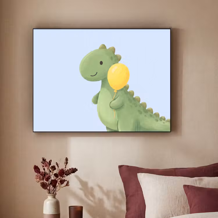 Art Frame - Dinosaurier – Luftballon – Kinderzimmer – Illustration – Grün — 2