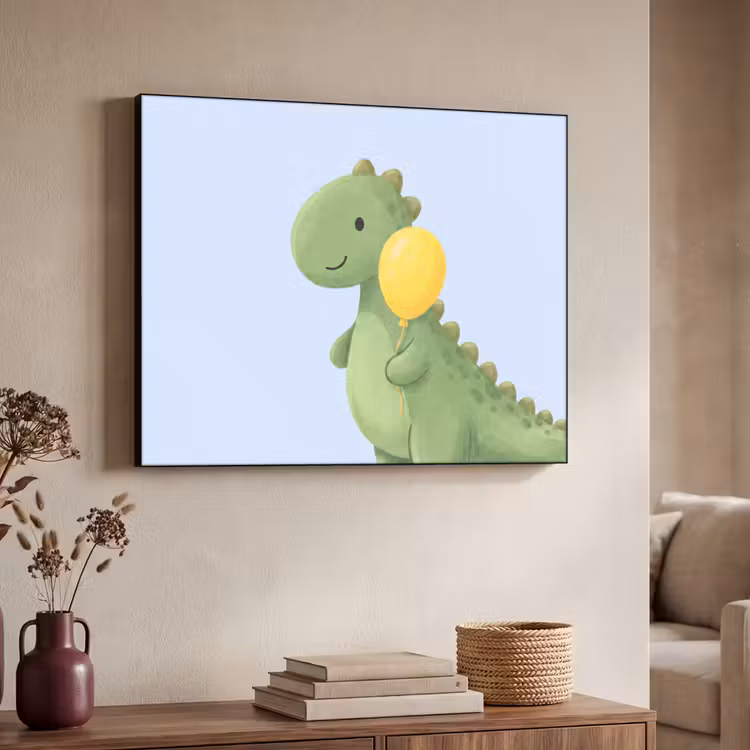 Art Frame - Dinosaurier – Luftballon – Kinderzimmer – Illustration – Grün — 3