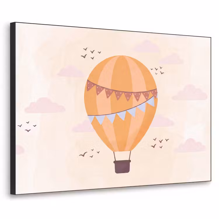 Art Frame - Heißluftballon – Girlanden – Abenteuer – Illustration – Orange — 1