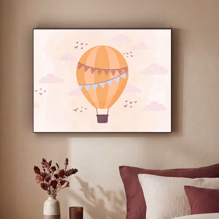 Art Frame - Heißluftballon – Girlanden – Abenteuer – Illustration – Orange — 2