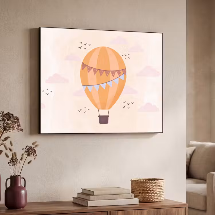 Art Frame - Heißluftballon – Girlanden – Abenteuer – Illustration – Orange — 3