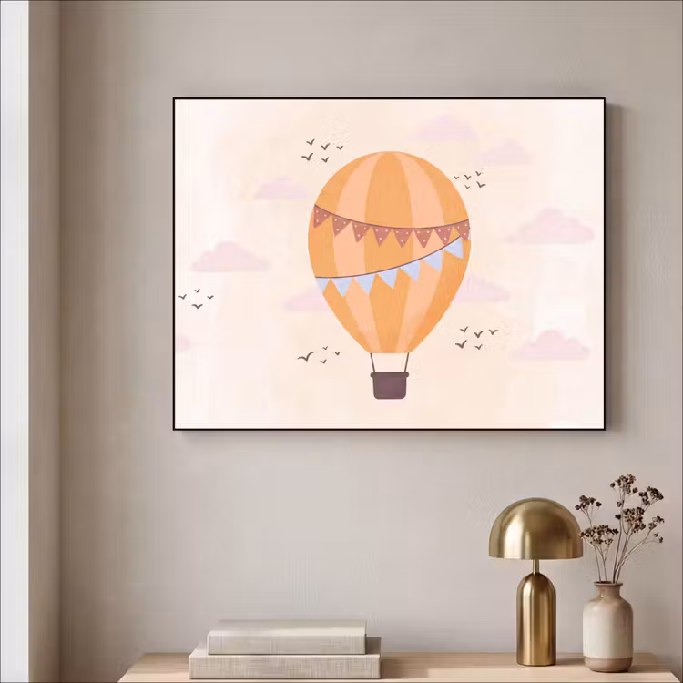 Art Frame - Heißluftballon – Girlanden – Abenteuer – Illustration – Orange — 4