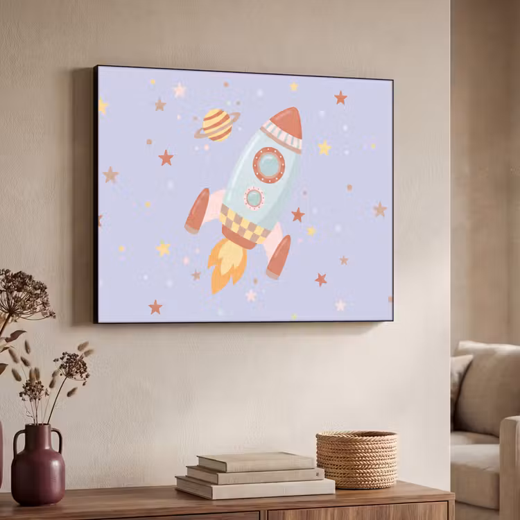 Art Frame - Rakete – Weltraum – Planet – Illustration — 3