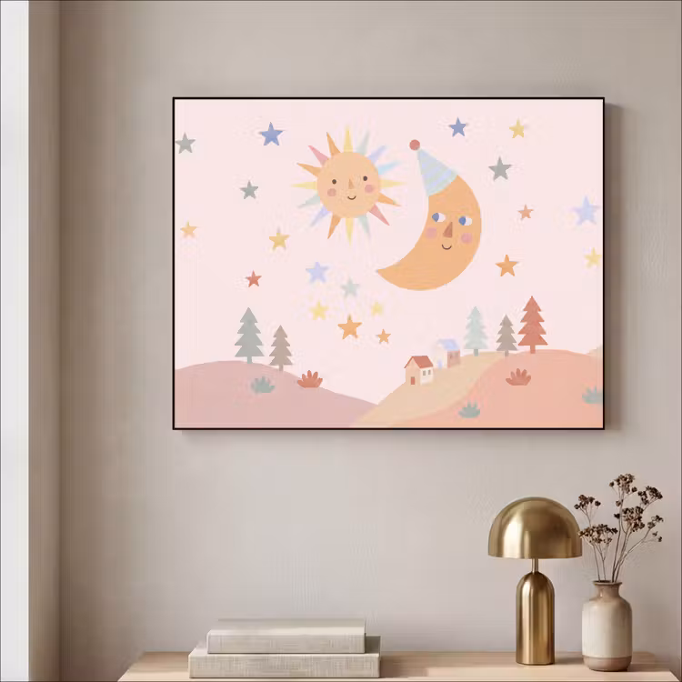 Art Frame - Sonne – Mond – Sterne – Kinderzimmer – Pastell — 4