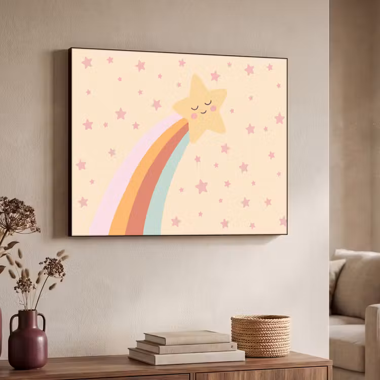 Art Frame - Stern – Regenbogen – Nacht – Illustration – Pastell — 3