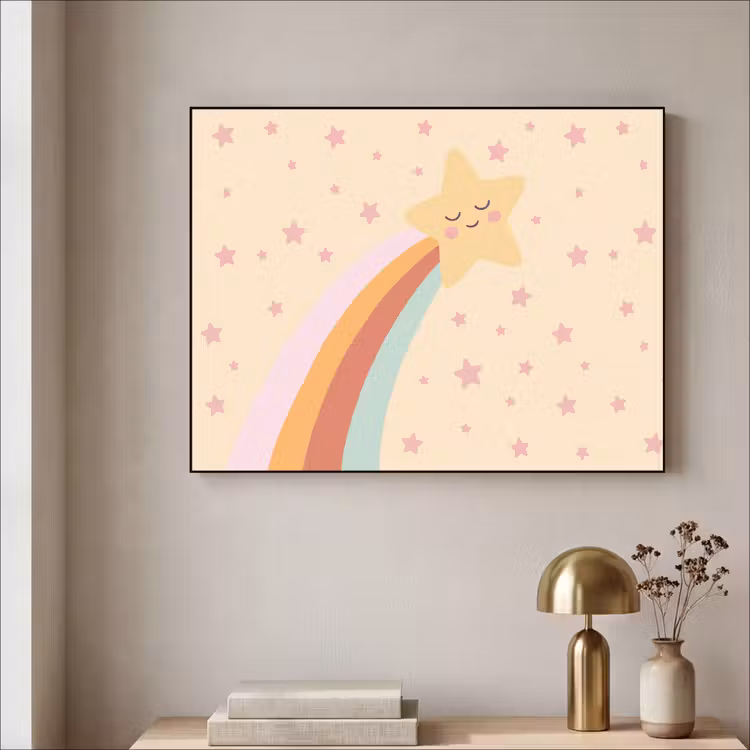 Art Frame - Stern – Regenbogen – Nacht – Illustration – Pastell — 4