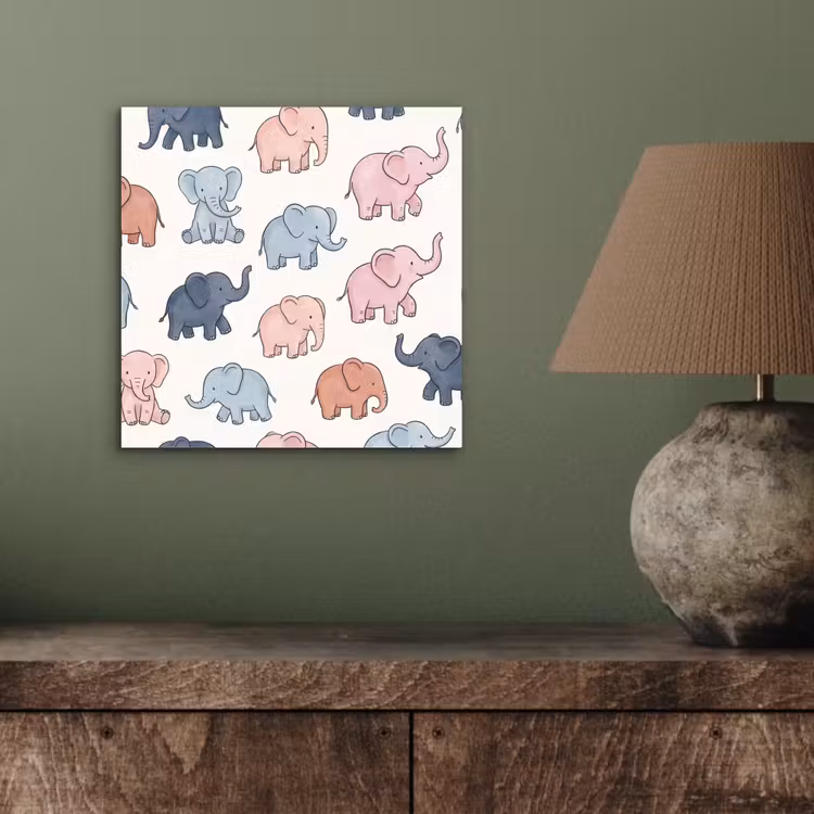 Alu-Dibond-Bild - Tiere – Muster – Kinderzimmer – Pastell – Verspielt — 3