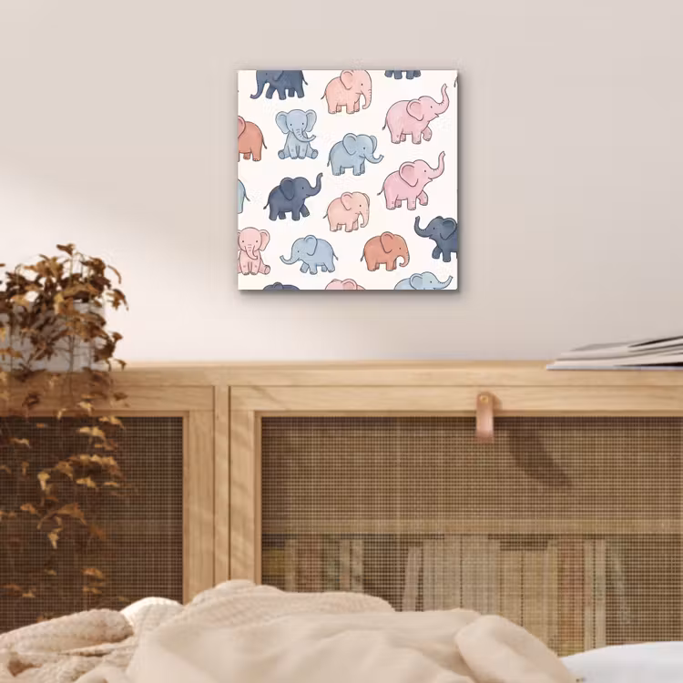 Alu-Dibond-Bild - Tiere – Muster – Kinderzimmer – Pastell – Verspielt — 4