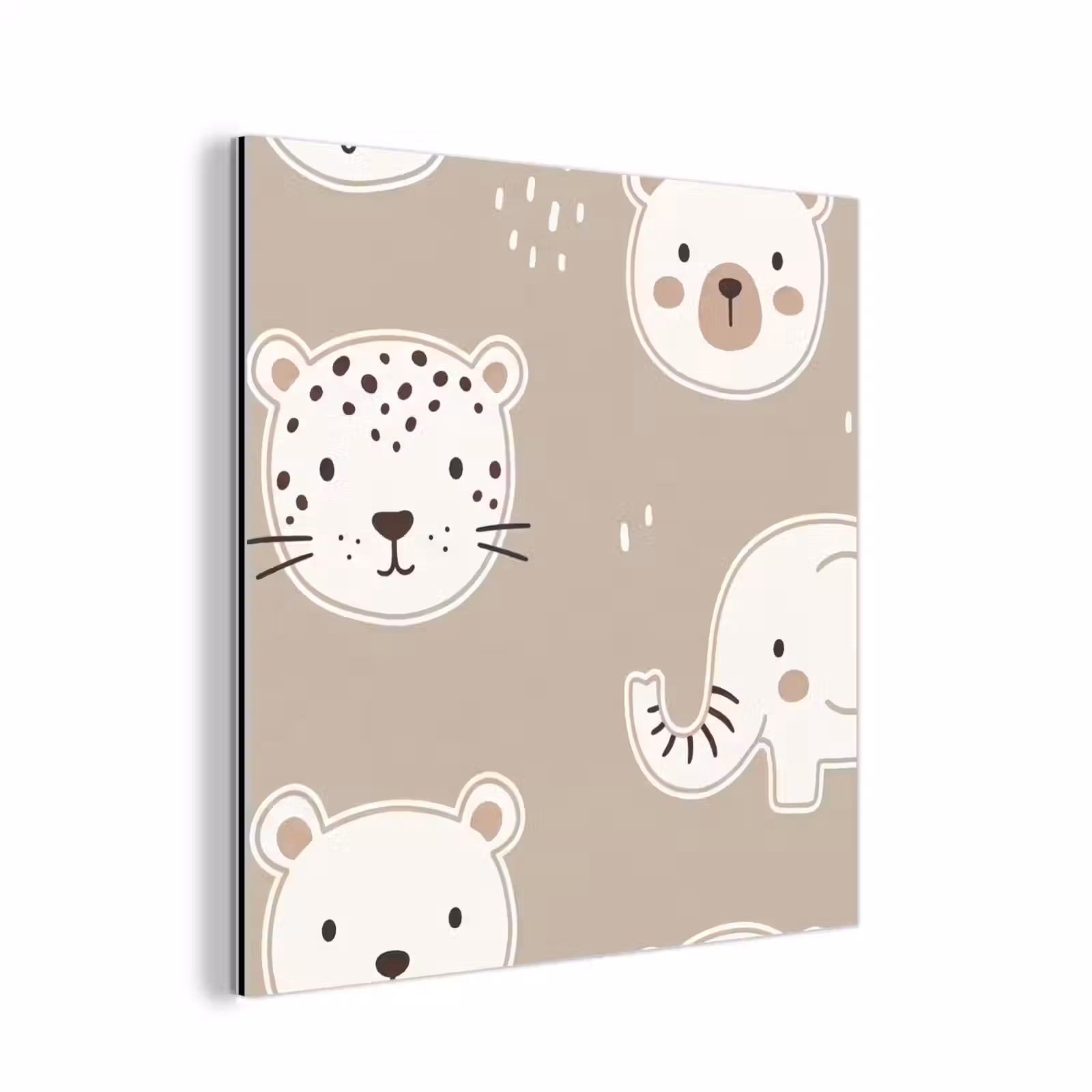 Alu-Dibond-Bild - Tiere – Muster – Illustration – Modern – Beige — 1