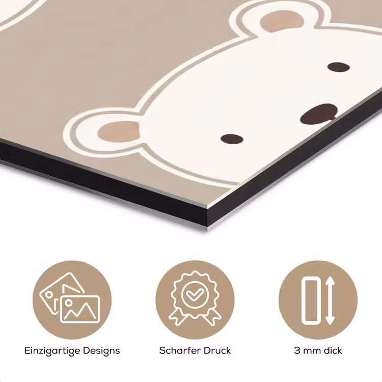 Alu-Dibond-Bild - Tiere – Muster – Illustration – Modern – Beige — 7