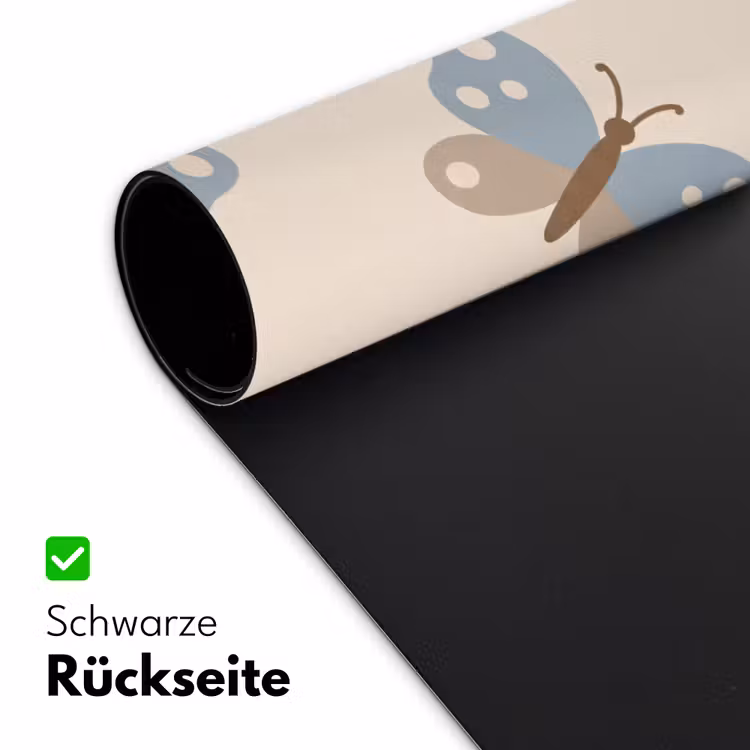 Schreibtischunterlage - Insekt – Schmetterlingsmuster – Abstrakt – Blau – Beige — 2