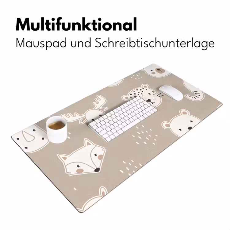 Schreibtischunterlage - Tiere – Muster – Illustration – Modern – Beige — 4