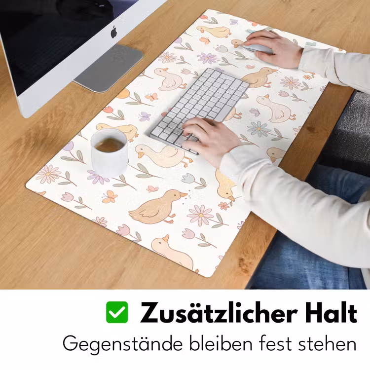 Schreibtischunterlage - Vogel – Blumen – Muster – Pastell – Tiere — 3