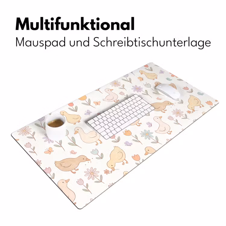 Schreibtischunterlage - Vogel – Blumen – Muster – Pastell – Tiere — 4
