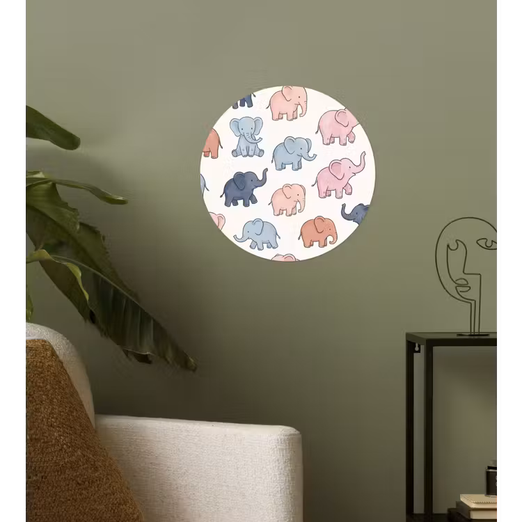 Runde Tapete - Tiere – Muster – Kinderzimmer – Pastell – Verspielt — 3