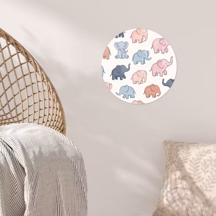 Runde Tapete - Tiere – Muster – Kinderzimmer – Pastell – Verspielt — 5