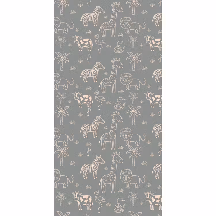 Tapete - Tiere – Safari – Muster – Illustration – Grün — 2