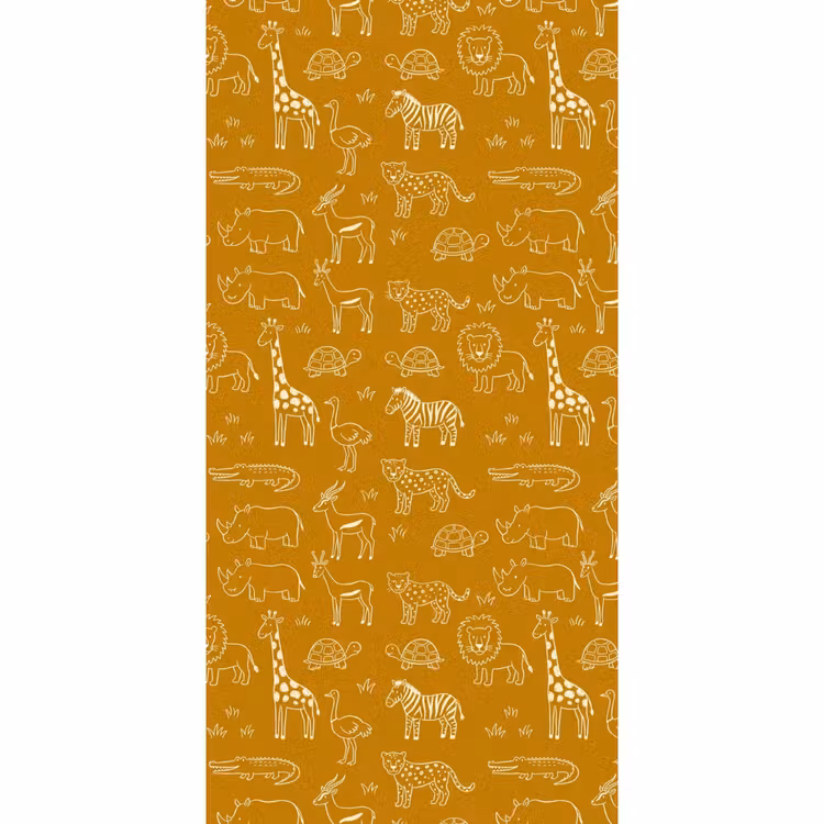 Tapete - Tiere – Safari – Muster – Kindlich – Ocker — 2