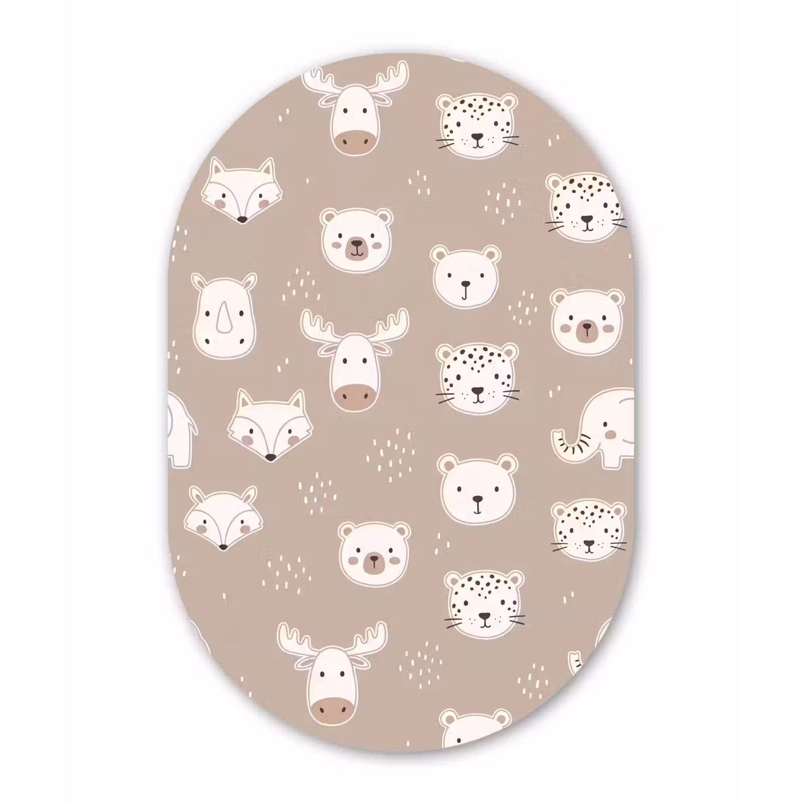 Forexbild Oval - Tiere – Muster – Illustration – Modern – Beige — 1