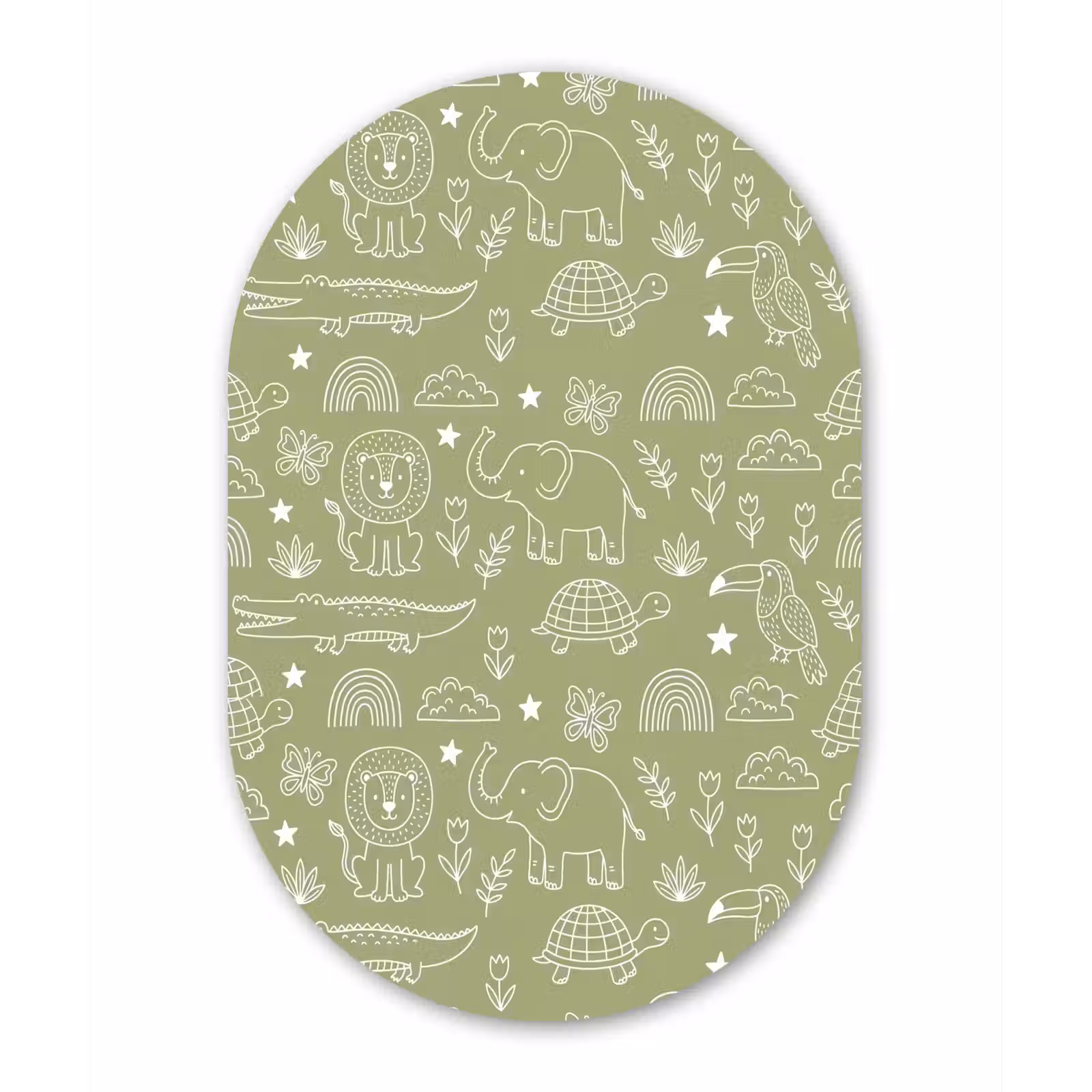 Forexbild Oval - Tiere – Muster – Illustration – Natur – Grün — 1