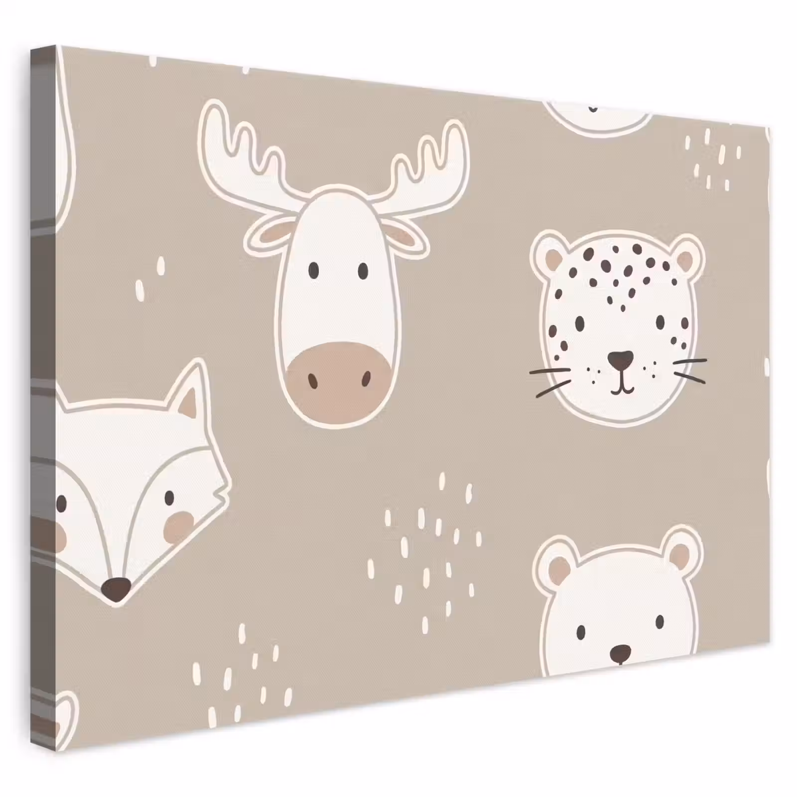 Leinwandbild - Tiere – Muster – Illustration – Modern – Beige — 1