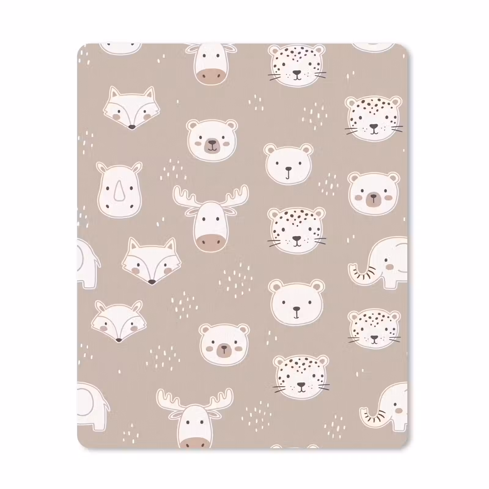 Mauspad - Tiere – Muster – Illustration – Modern – Beige — 1