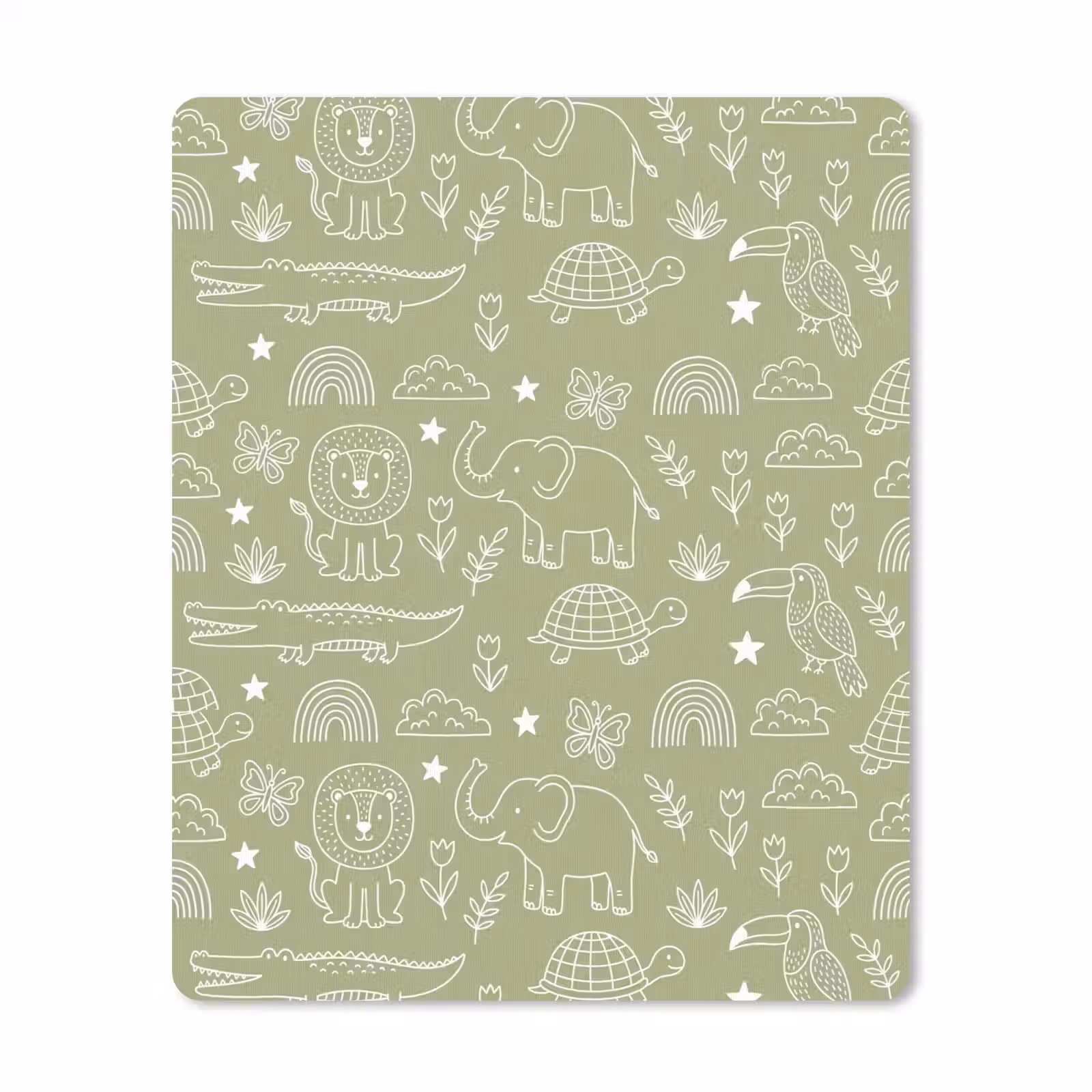 Mauspad - Tiere – Muster – Illustration – Natur – Grün — 1