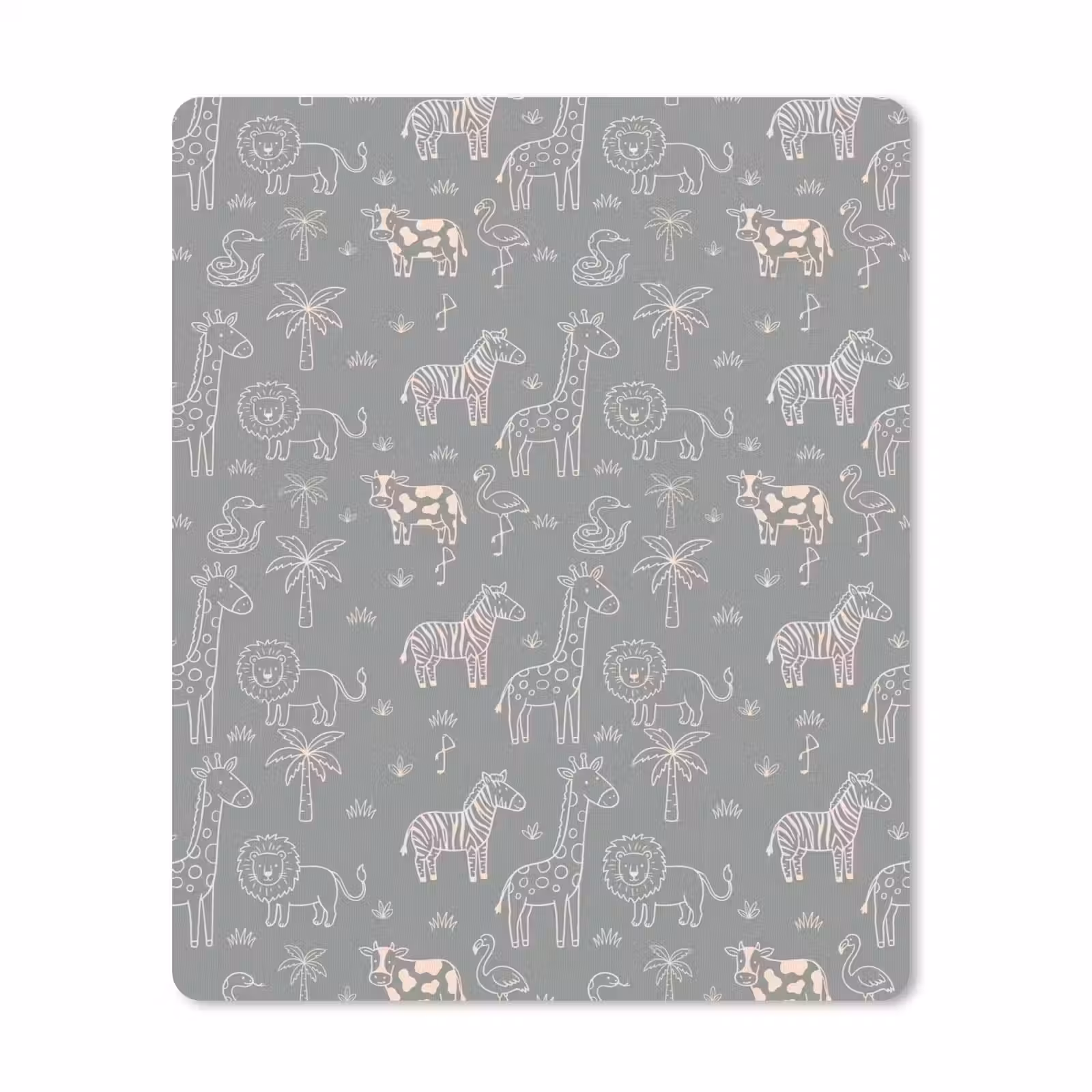 Mauspad - Tiere – Safari – Muster – Illustration – Grün — 1