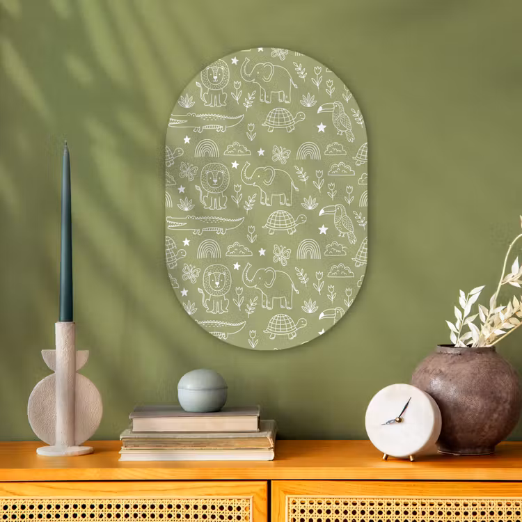 Forexbild Oval - Tiere – Muster – Illustration – Natur – Grün — 3