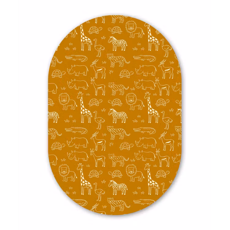 Forexbild Oval - Tiere – Safari – Muster – Kindlich – Ocker — 1