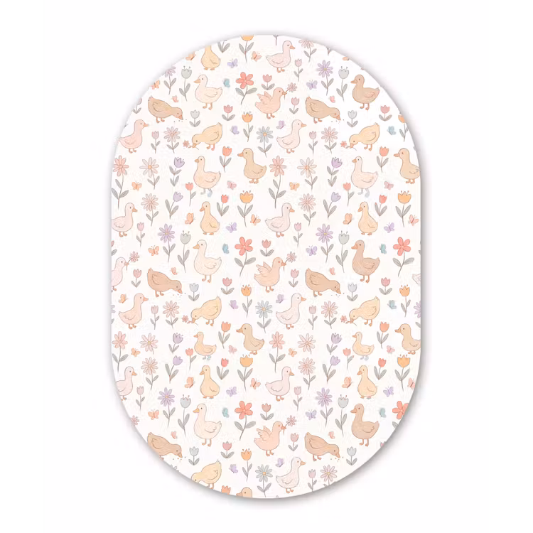 Forexbild Oval - Vogel – Blumen – Muster – Pastell – Tiere — 1