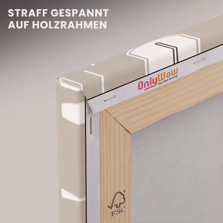 Leinwandbild - Tiere – Muster – Illustration – Modern – Beige — 5