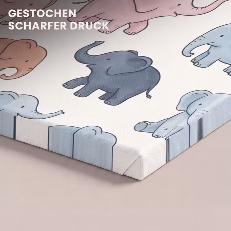 Leinwandbild - Tiere – Muster – Kinderzimmer – Pastell – Verspielt — 4