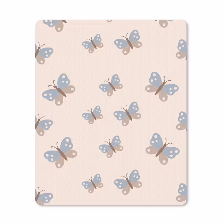 Mauspad - Insekt – Schmetterlingsmuster – Abstrakt – Blau – Beige — 1