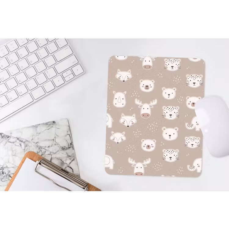 Mauspad - Tiere – Muster – Illustration – Modern – Beige — 4
