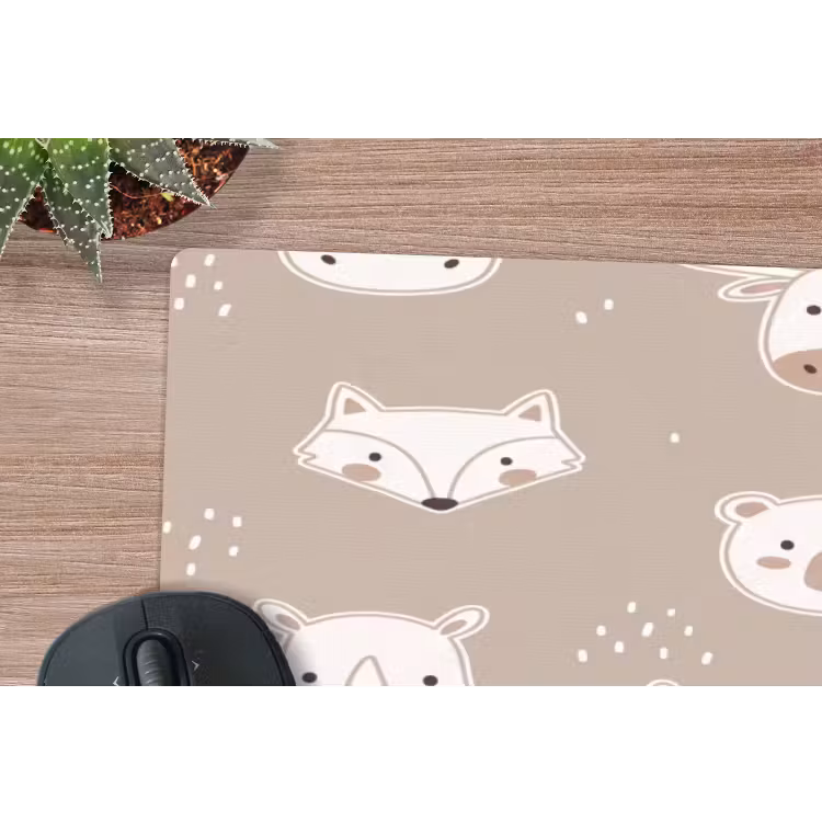 Mauspad - Tiere – Muster – Illustration – Modern – Beige — 5