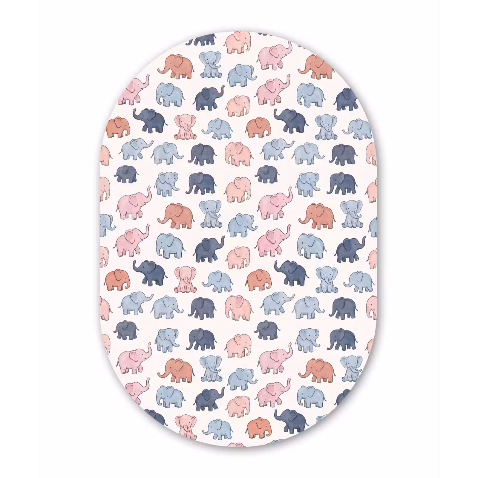 Glasbild Oval - Tiere – Muster – Kinderzimmer – Pastell – Verspielt — 1