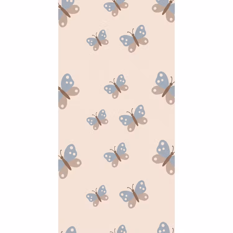 Tapete - Insekt – Schmetterlingsmuster – Abstrakt – Blau – Beige — 2