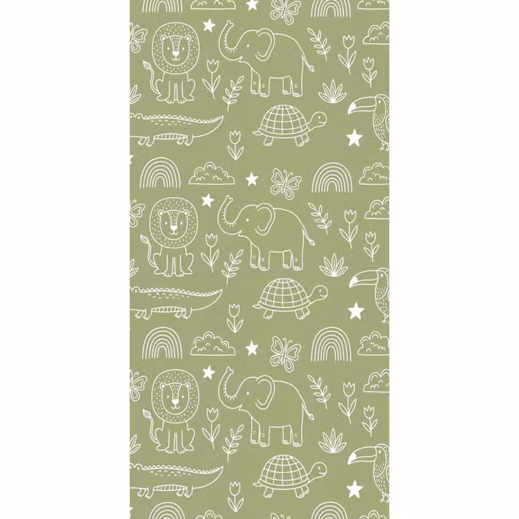 Tapete - Tiere – Muster – Illustration – Natur – Grün — 2