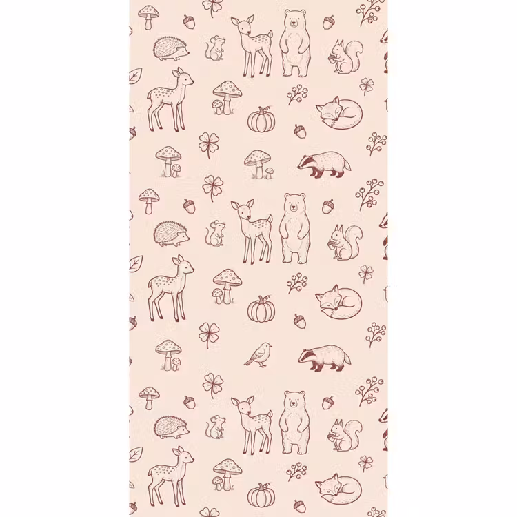 Tapete - Tiere – Wald – Natur – Skizze – Muster — 2