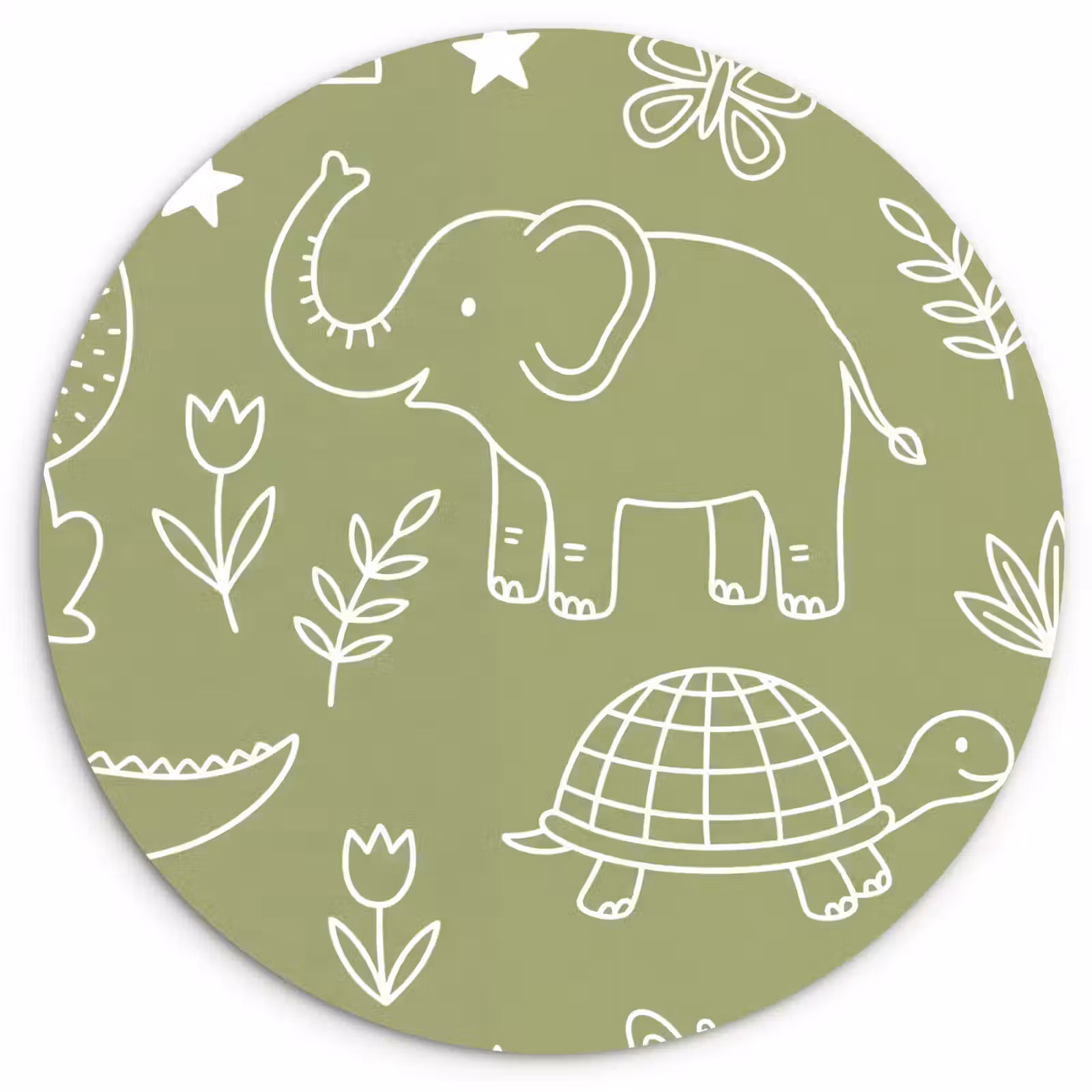 Forexbild Rund - Tiere – Muster – Illustration – Natur – Grün — 1
